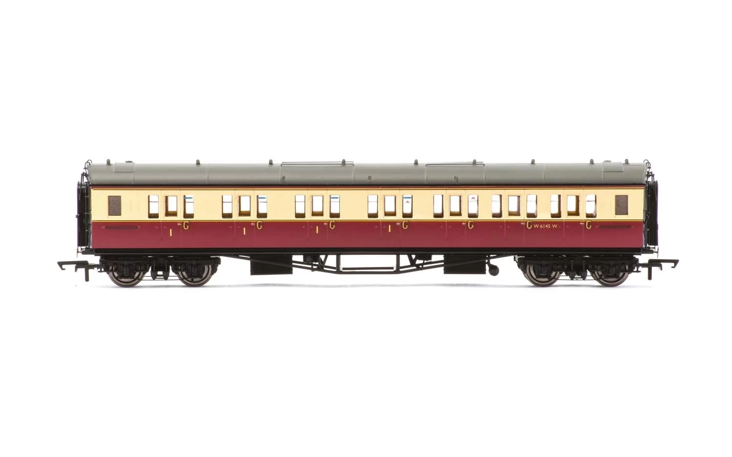 Hornby R4688A OO British Railways Collett Bow-Ended Corridor Composite #W6145W 1 Hornby R4688A OO British Railways Collett Bow-Ended Corridor Composite #W6145W