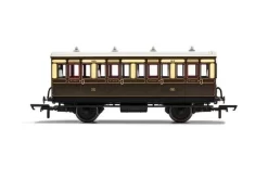 Hornby OO GWR, 4 Wheel Coach, 1ST Class, Fitted Lights, 143 - ERA 2/3