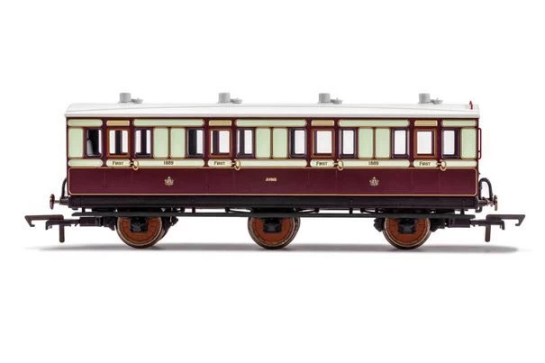 Hornby OO LNWR, 6 Wheel Coach, 1ST Class, Fitted Lights, 1889 - ERA 2 1 Hornby OO LNWR, 6 Wheel Coach, 1ST Class, Fitted Lights, 1889 - ERA 2