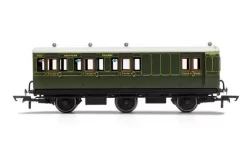 Hornby OO SR, 6 Wheel Coach, Brake 3RD Class, Fitted Lights, 3750 - ERA 3