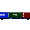 Hornby OO Touax, KFA Container Wagon With 3 X 20' Containers - Era 11