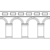 Hornby OO Mid Level Arched Retaining Walls X2 (Red Brick)
