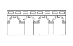 Hornby OO Mid Level Arched Retaining Walls X2 (Red Brick)