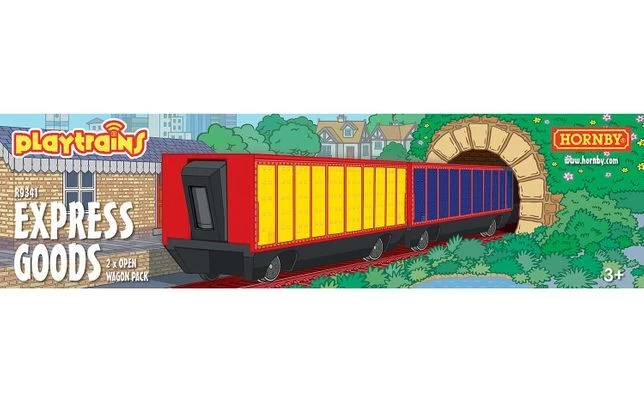 Hornby OO Playtrains Express Goods Twin Open Wagon Pack 1 Hornby OO Playtrains Express Goods Twin Open Wagon Pack