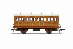 Hornby R40103 GNR, 4 Wheel Coach, 1st Class, Fitted Lights, 1534 – Era 2