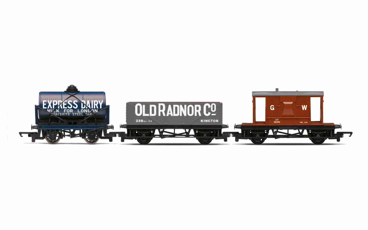 Hornby R60047 RailRoad Triple Wagon Pack, Mixed Wagons With Brake Van – Era 3 1 Hornby R60047 RailRoad Triple Wagon Pack, Mixed Wagons With Brake Van – Era 3