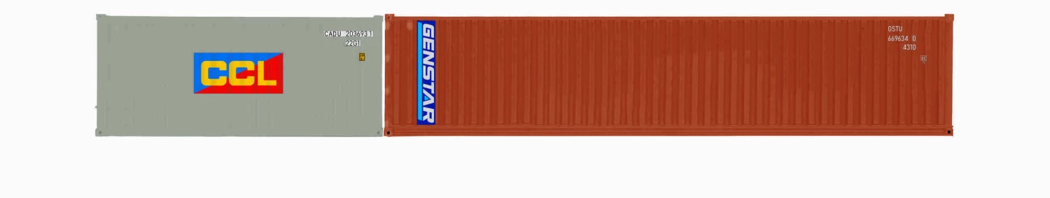 Hornby R60127 CCL & Genstar, Container Pack, 1 X 20′ And 1 X 40′ Containers – Era 11 1 Hornby R60127 CCL & Genstar, Container Pack, 1 X 20′ And 1 X 40′ Containers – Era 11
