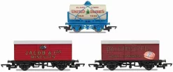 Hornby R6991 ‘Retro’ Wagons, Three Pack, United Dairies Tanker, Jacob’s Biscuits, Palethorpes
