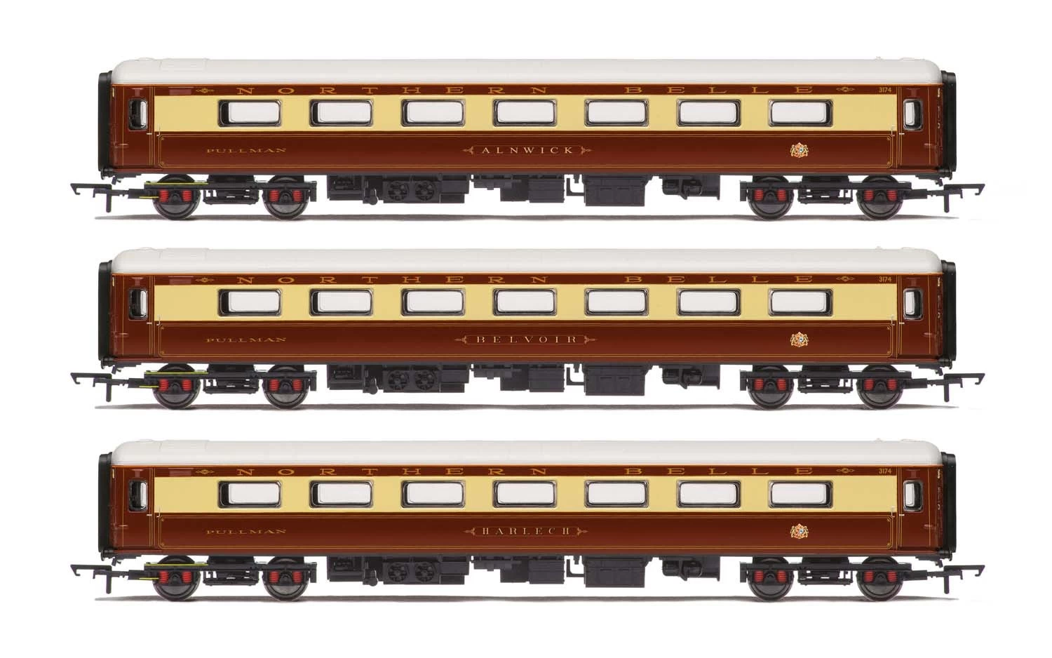 Hornby R4898 OO Northern Belle Mk.2D Coach Car (Pack Of 3) 1 Hornby R4898 OO Northern Belle Mk.2D Coach Car (Pack Of 3)
